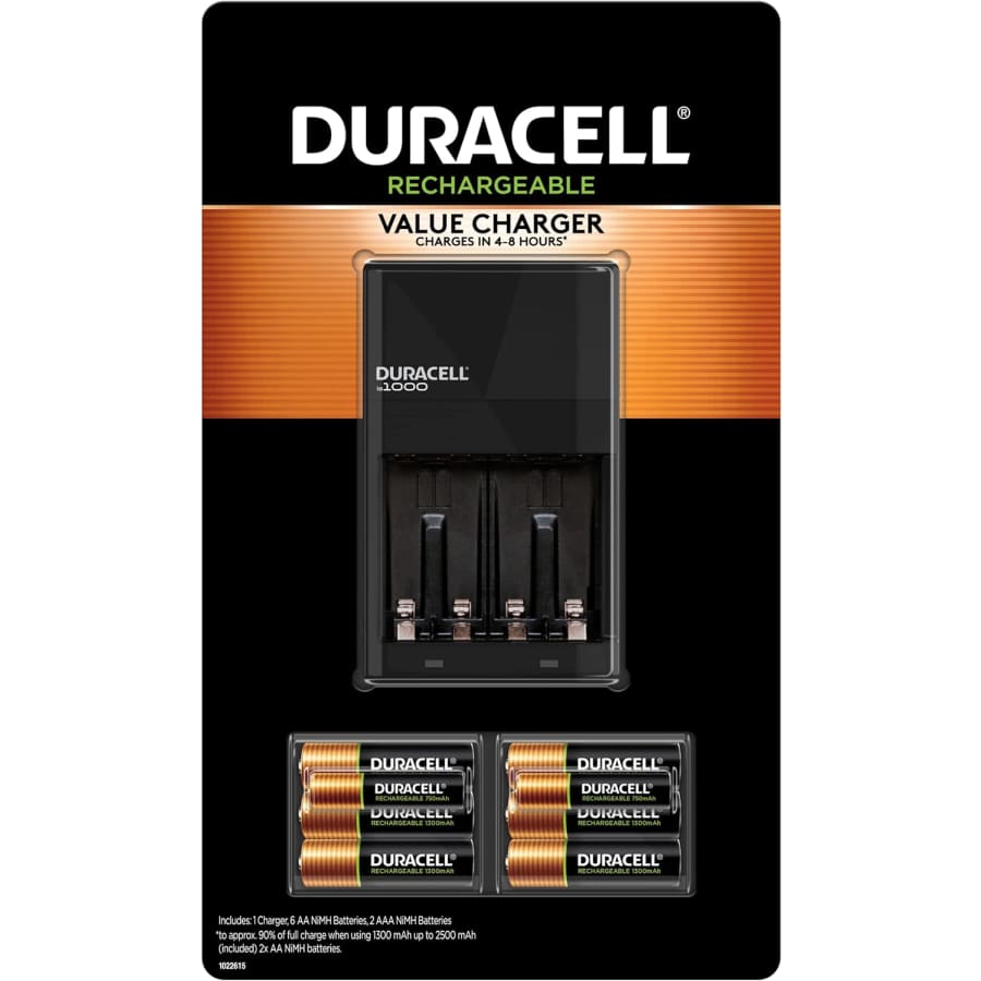 Duracell Ion Speed 1000 Battery Charger w/ 8 Batteries for $17
