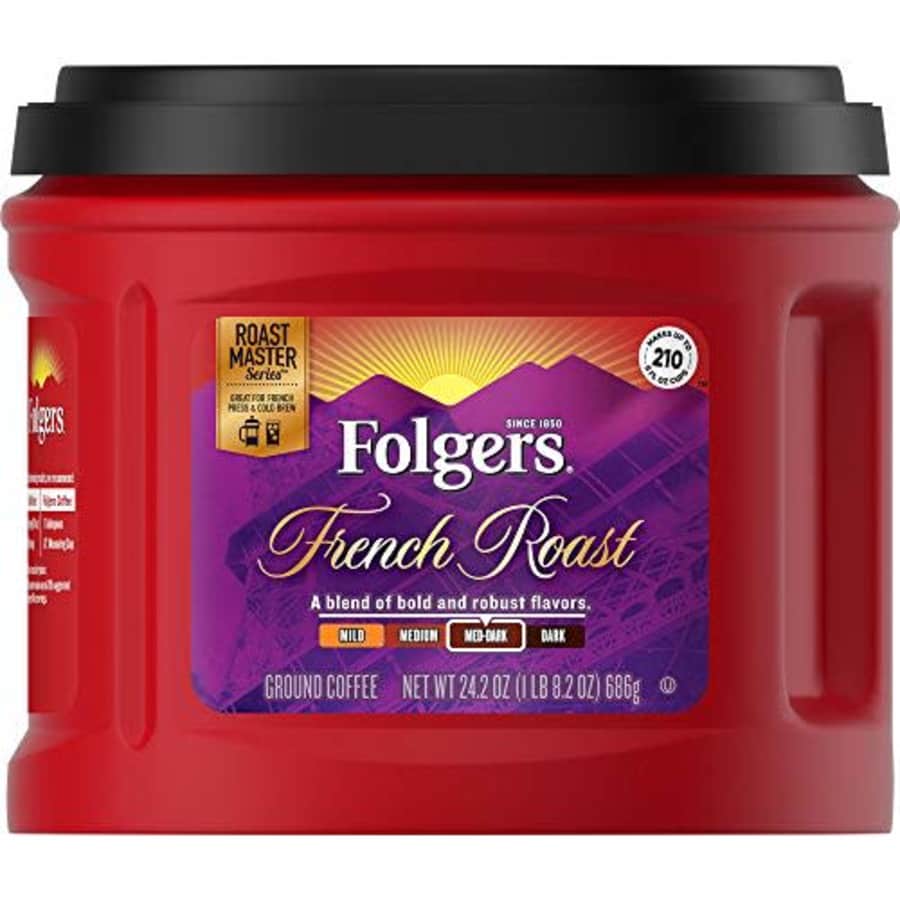 Folgers French Roast Medium Dark Roast Ground Coffee, 24.2 Ounces for $7