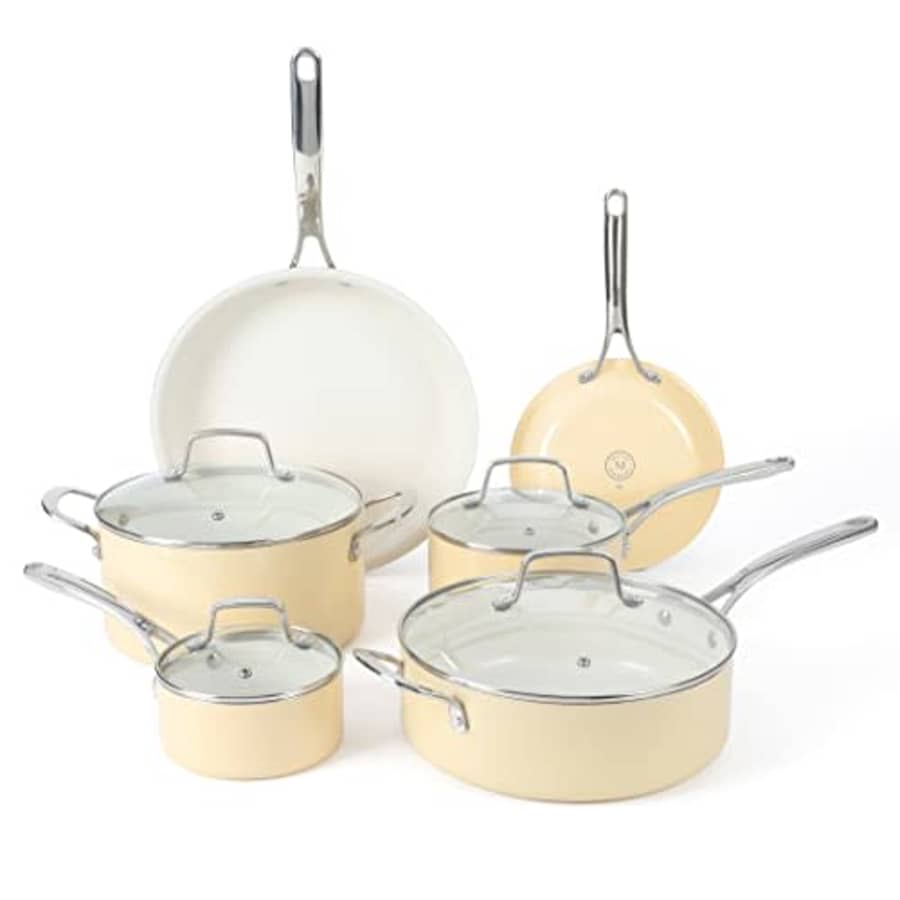 Martha Stewart Lockton Premium Nonstick PFA Free Ceramic Interior 10 Piece Enamel Heavy Gauge for $133 Martha Stewart Lockton Premium Nonstick PFA Free Ceramic Interior 10 Piece Enamel Heavy Gauge for $133