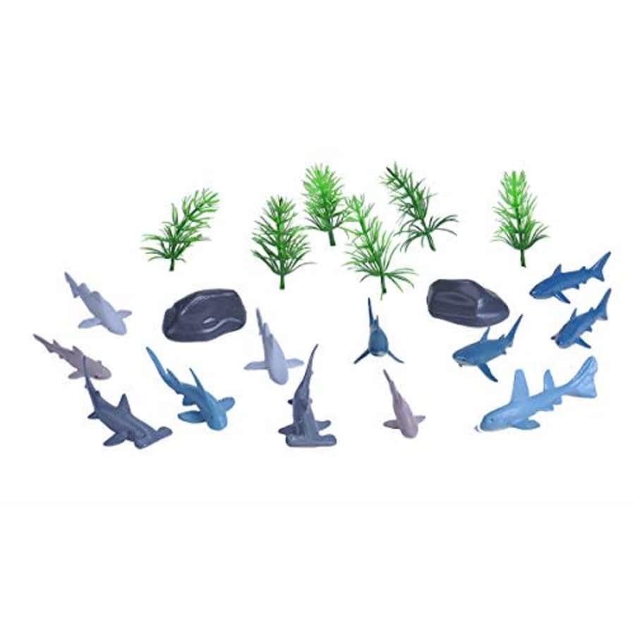 Wild Republic Shark Bucket, Toy Figures, Kids Gifts, Ocean Theme Party Supplies, Sea Creatures, 20 for $12