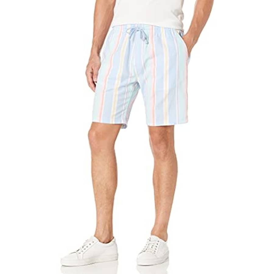 Tommy Hilfiger Men's Chino Shorts, C1T-Light Powdery Blue/Stripe, MD for $27