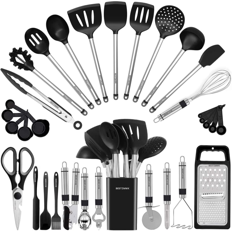 Bestzmwk 33-Piece Silicone Cooking Utensil Set for $40
