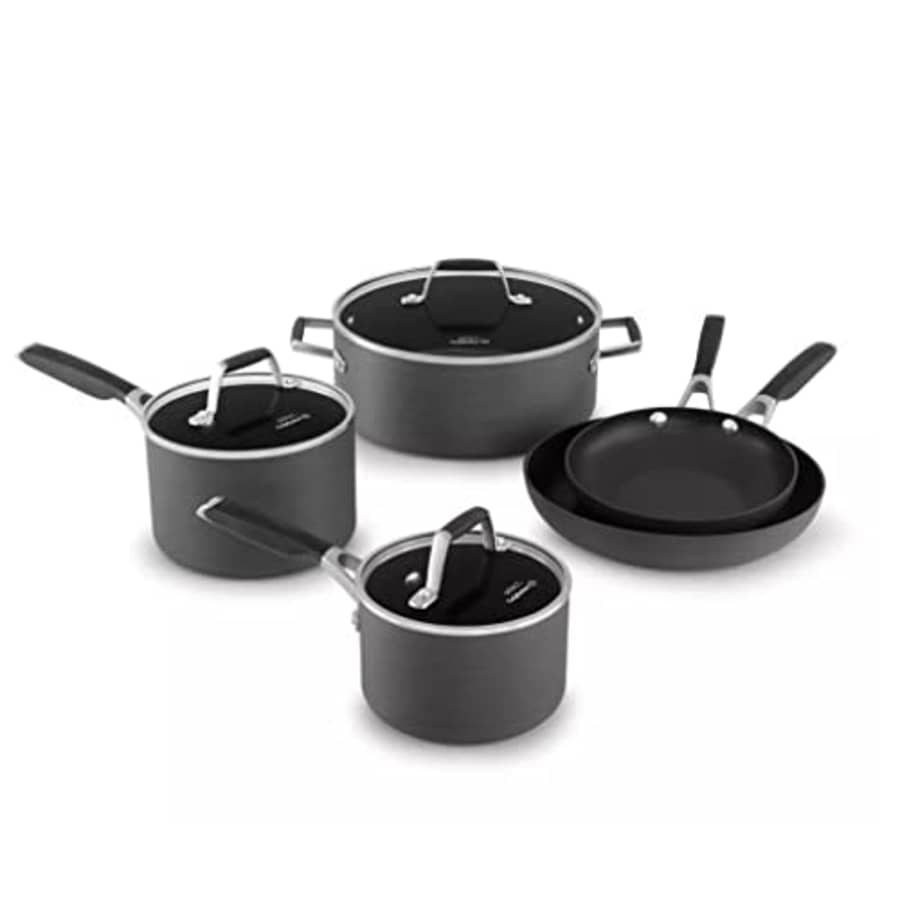 Calphalon 8-Piece Hard Anodized Cookware Set: $80
