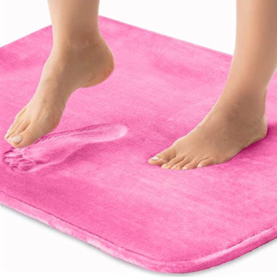 Gorilla Grip Thick Memory Foam Bath Rug, Soft Absorbent Luxury Mats, 70x24 Plush Velvet Topside, for $17