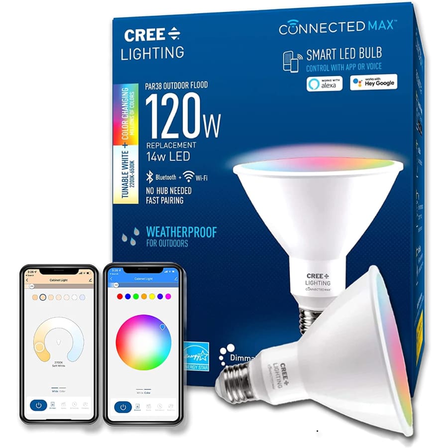 Cree Lighting Connected Max 14W Par38 Color-Changing Outdoor Flood LED Light Bulb for $10 Cree Lighting Connected Max 14W Par38 Color-Changing Outdoor Flood LED Light Bulb for $10