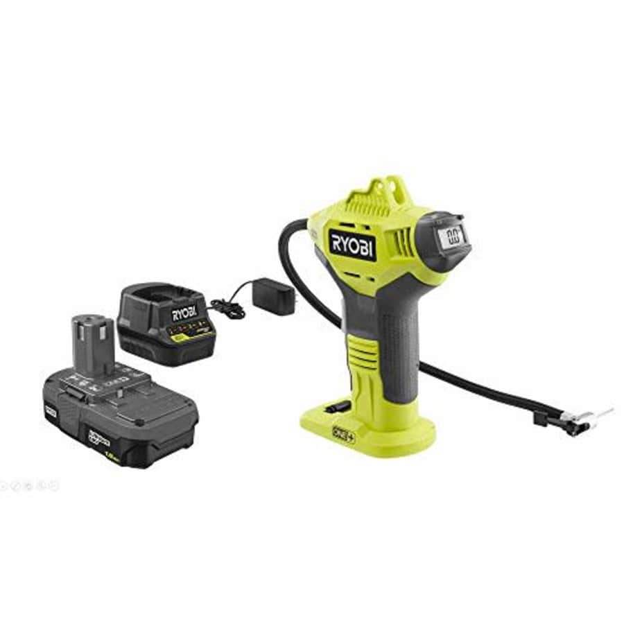 RYOBI P737DKN 18-Volt ONE+ Lithium-Ion Cordless Power Inflator Kit with 1.5 Ah Battery and 18-Volt for $92