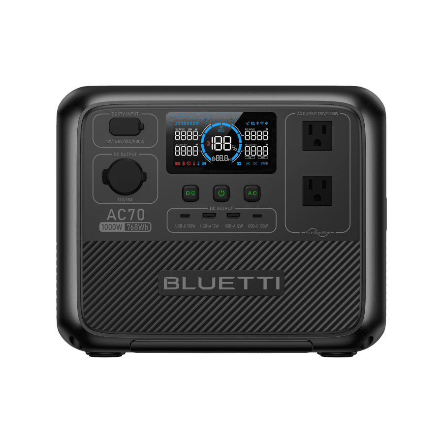 Bluetti AC70 1,000W Portable Power Station: $254