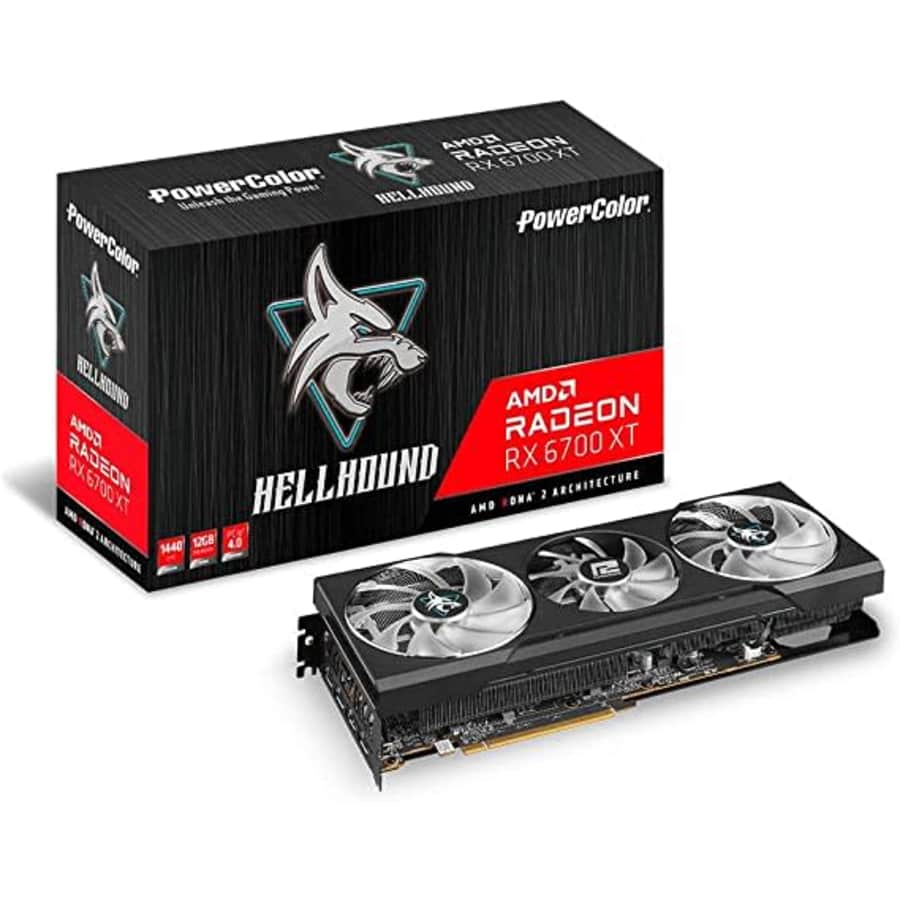 PowerColor Hellhound AMD Radeon RX 6700 XT 12GB Gaming Graphics Card for $550
