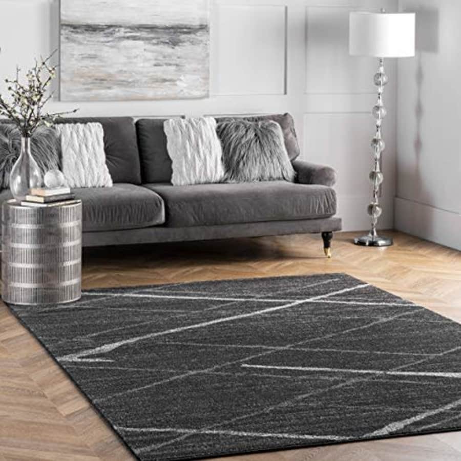 nuLOOM Thigpen Contemporary Area Rug, 8' Square, Dark Grey for $40