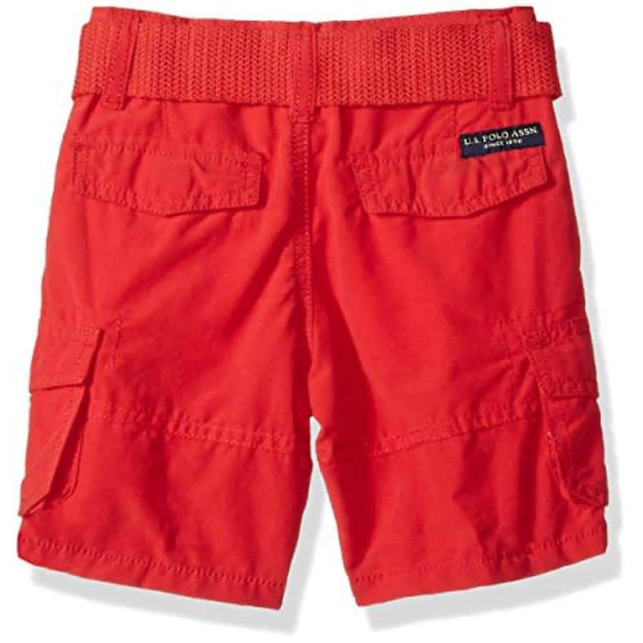 U.S. Polo Assn. Boys' Big Short, Solid Rib Belt Engine red, 12 for $12