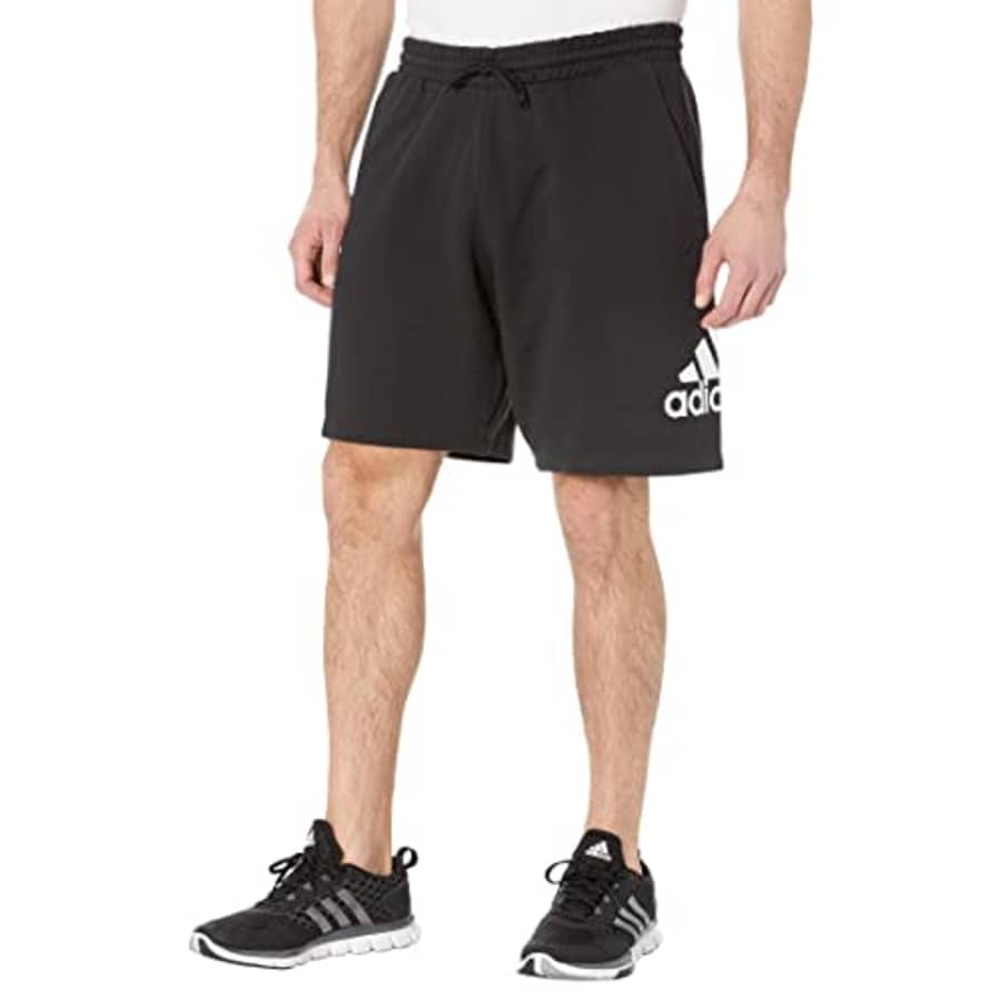 adidas Men's Essentials Big Logo French Terry Shorts, Black, Small for $50