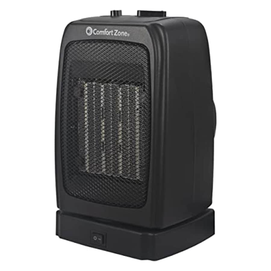 Comfort Zone CZ447EBK 1,500-Watt Oscillating Ceramic Heater, Energy Save Control, Adjustable for $66