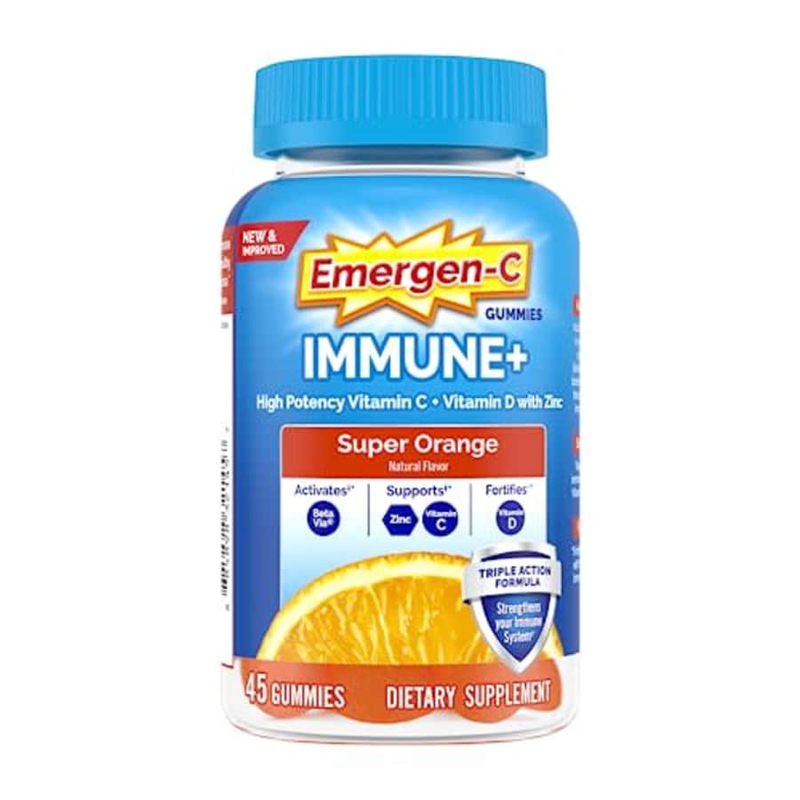 Emergen-C Immune+ Triple Action Immune Support Gummies, BetaVia (R), 1000mg Vitamin C, B Vitamins, for $16 Emergen-C Immune+ Triple Action Immune Support Gummies, BetaVia (R), 1000mg Vitamin C, B Vitamins, for $16