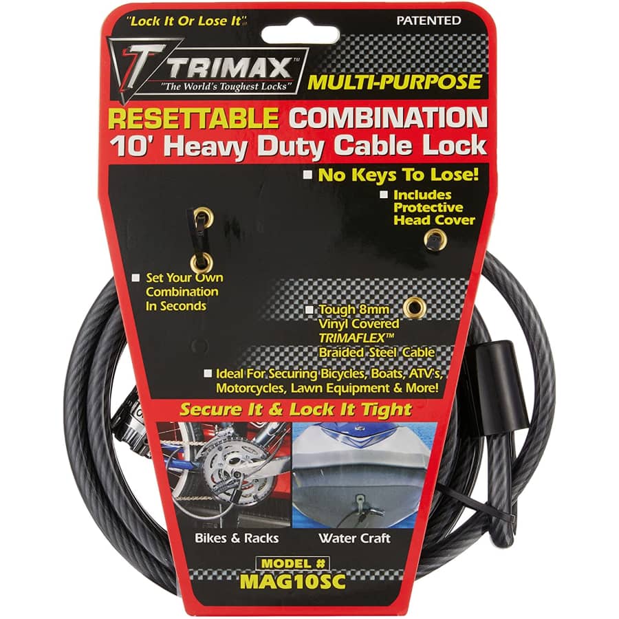 Trimax 10-Ft. Combination Cable Lock for $30 Trimax 10-Ft. Combination Cable Lock for $30