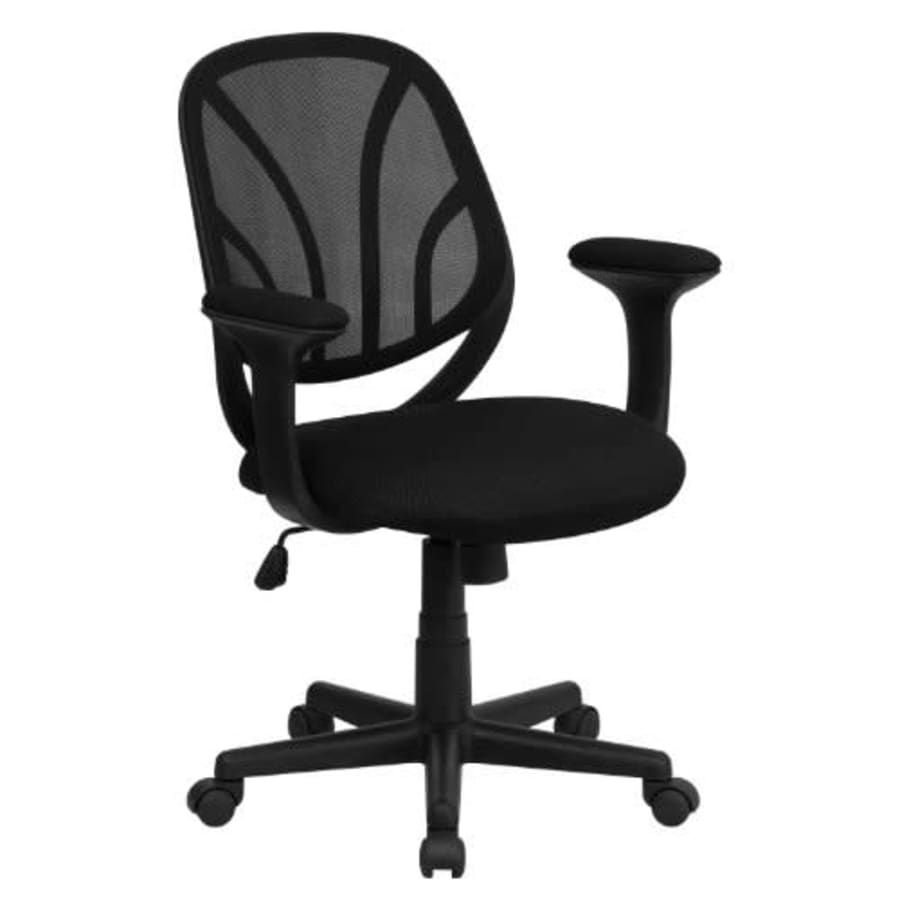 Flash Furniture Y-GO Office Chair Mid-Back Black Mesh Swivel Task Office Chair with Arms for $131
