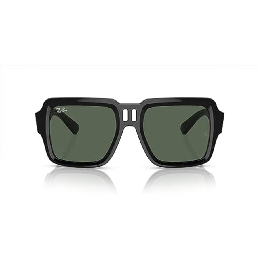 Ray-Ban RB4408 Magellan Square Sunglasses, Black/Dark Green, 54 mm for $146