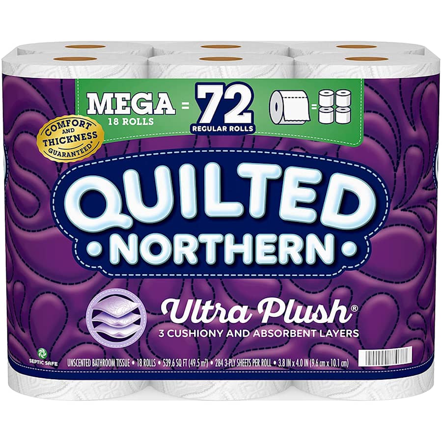 Quilted Northern Ultra Plush Toilet Paper 18 Mega Roll Pack for $14 Quilted Northern Ultra Plush Toilet Paper 18 Mega Roll Pack for $14
