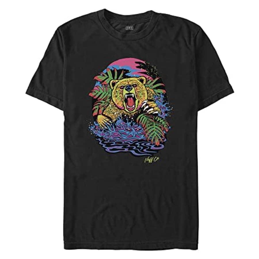 NEFF PSYCHEDLIC Bear Full Young Men's Short Sleeve Tee Shirt, Black, Small for $9