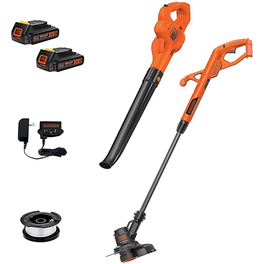 Black + Decker 20V Max Powerconnect 10'' 2-in-1 Cordless String Trimmer/Edger & Sweeper Combo Kit for $103 Black + Decker 20V Max Powerconnect 10'' 2-in-1 Cordless String Trimmer/Edger & Sweeper Combo Kit for $103