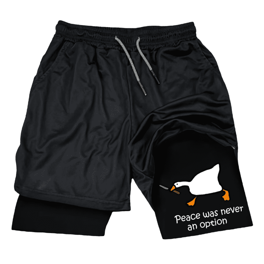 IronPanda Men's Peace Was Never An Option Performance Training Shorts for $26 IronPanda Men's Peace Was Never An Option Performance Training Shorts for $26