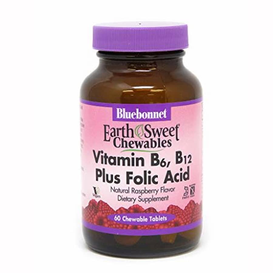 Bluebonnet Nutrition Earth Sweet Vitamin B6, B12, Plus Folic Acid Chewable Tablets, Vegan, for $18