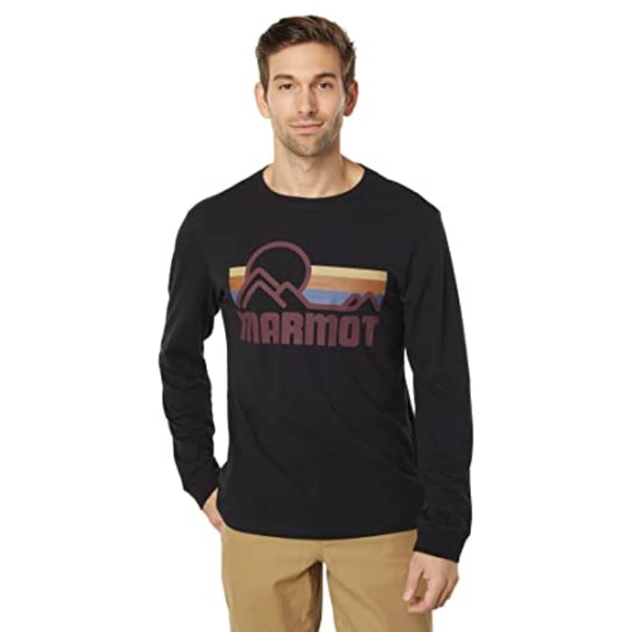 MARMOT Men's Coastal Long Sleeve T-Shirt, Black, Large for $35