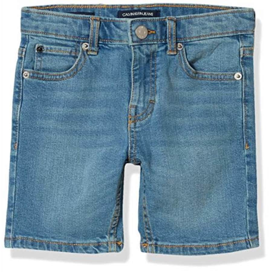 Calvin Klein Boys' Stretch Denim Short, Cabana Blue 2, 4T for $17