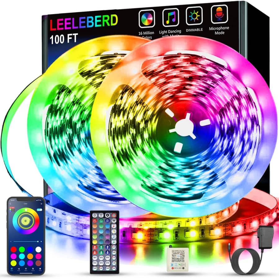 100-Foot RGB LED Strip Lights for $9 100-Foot RGB LED Strip Lights for $9