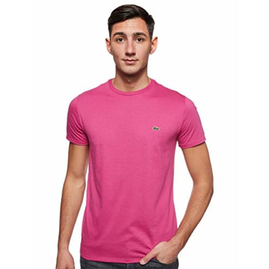Lacoste Men's Short Sleeve Crew Neck Pima Cotton Jersey T-shirt, Gala, L for $41
