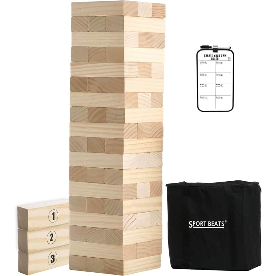 Sport Beats 54-Block Outdoor Large Tower Stacking Game for $36