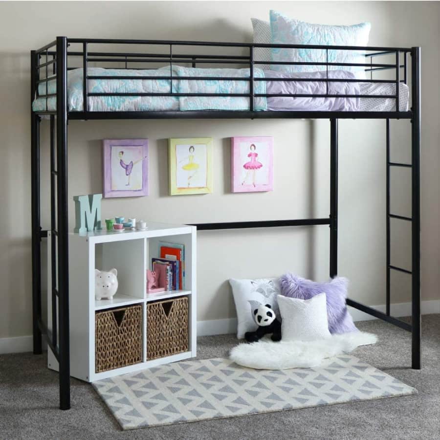 Walker Edison Timothee Urban Industrial Metal Twin over Loft Bunk Bed for $221 Walker Edison Timothee Urban Industrial Metal Twin over Loft Bunk Bed for $221