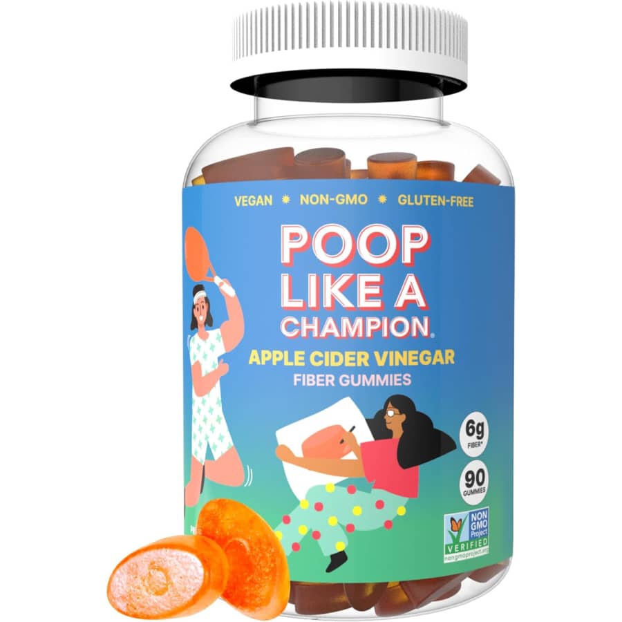 Poop Like a Champion 90-Count Apple Cider Vinegar Fiber Gummies for $8.99 via Sub & Save