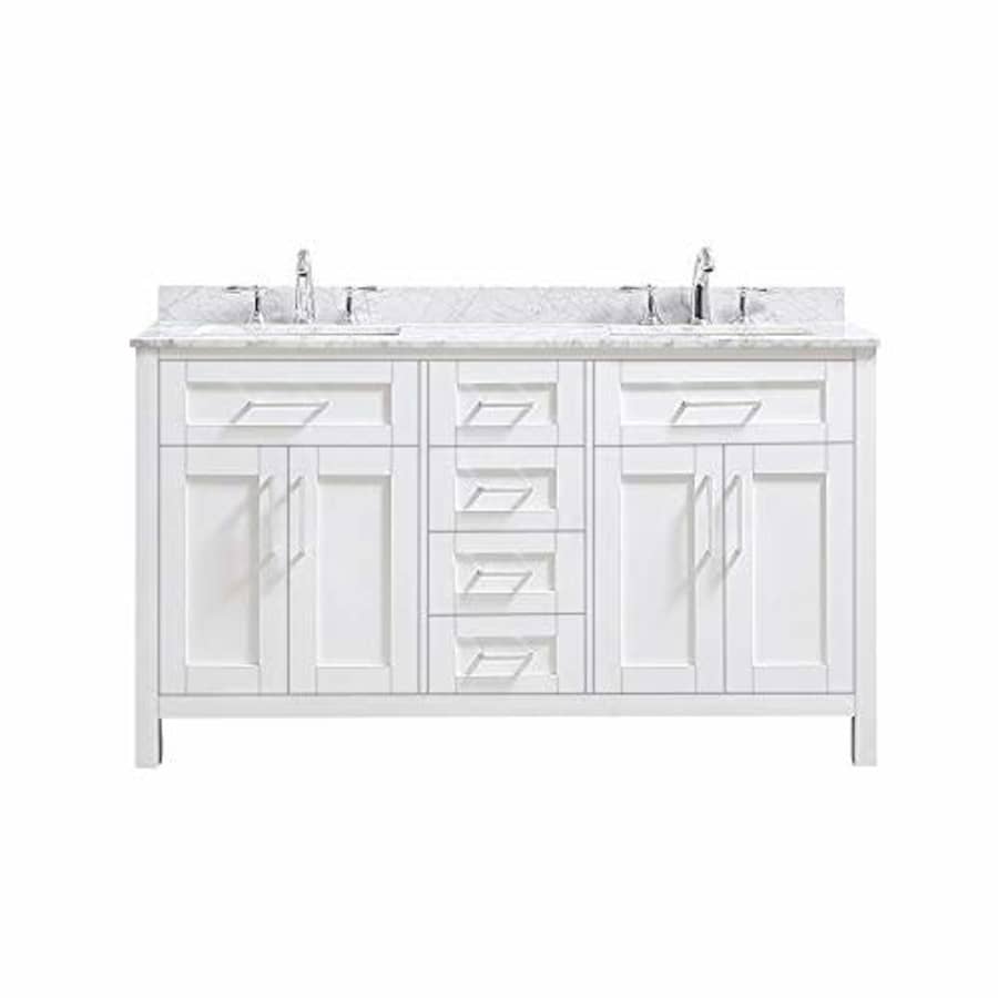 OVE Decors Double Sink Bathroom Vanity, 60", White for $1,593 OVE Decors Double Sink Bathroom Vanity, 60", White for $1,593