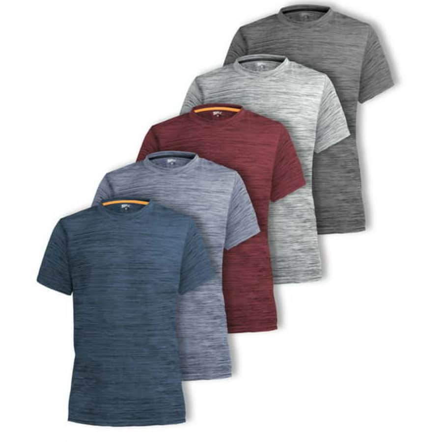 Men's Dry-Fit Performance Crew T-Shirts 5-Pack for $28 Men's Dry-Fit Performance Crew T-Shirts 5-Pack for $28
