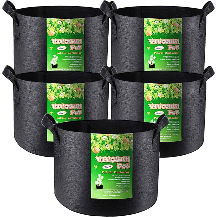 Vivosun 5-Gallon Plant Grow Bag 5-Pack for $15 Vivosun 5-Gallon Plant Grow Bag 5-Pack for $15
