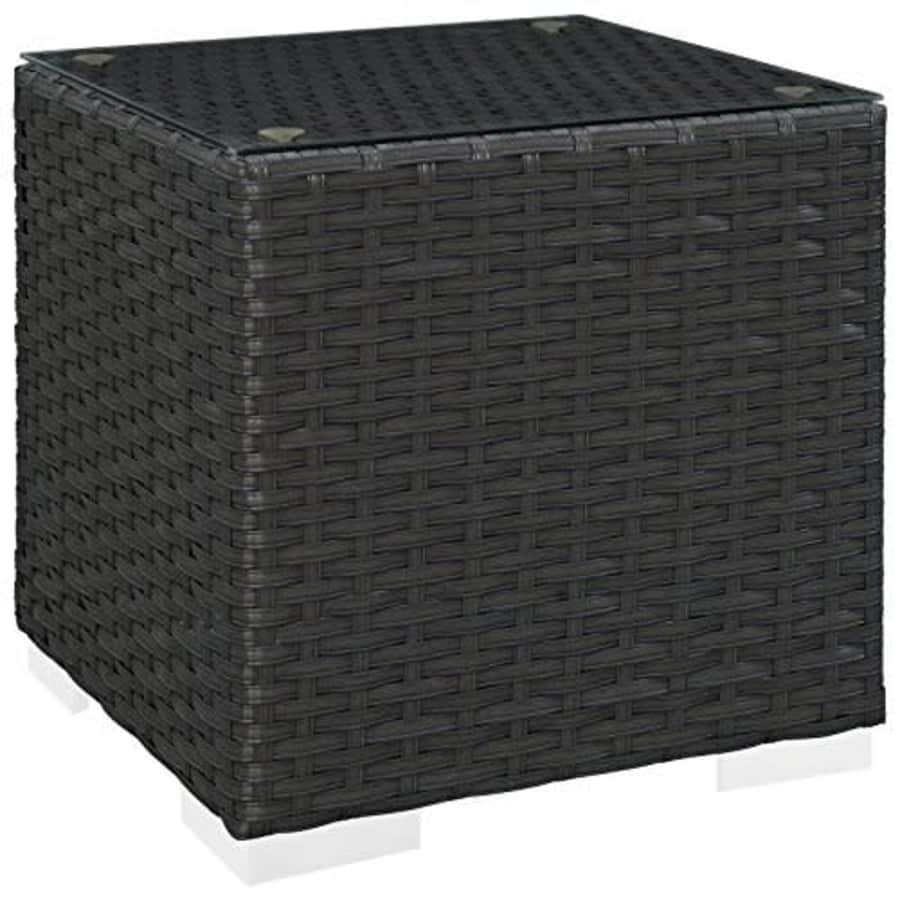 Modway Sojourn Wicker Rattan Outdoor Patio Side End Table in Chocolate for $107