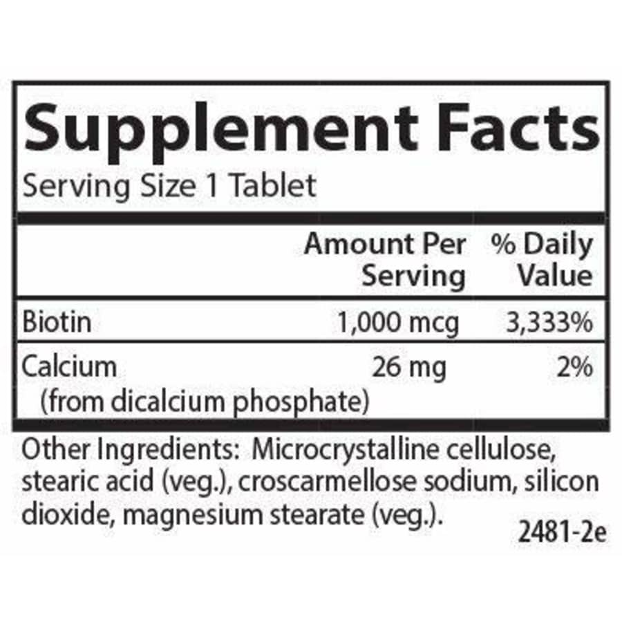 Carlson Labs Carlson - Biotin, 1000 mcg, Healthy Hair, Strong Nails & Energy Production, 100 Tablets for $6 Carlson Labs Carlson - Biotin, 1000 mcg, Healthy Hair, Strong Nails & Energy Production, 100 Tablets for $6