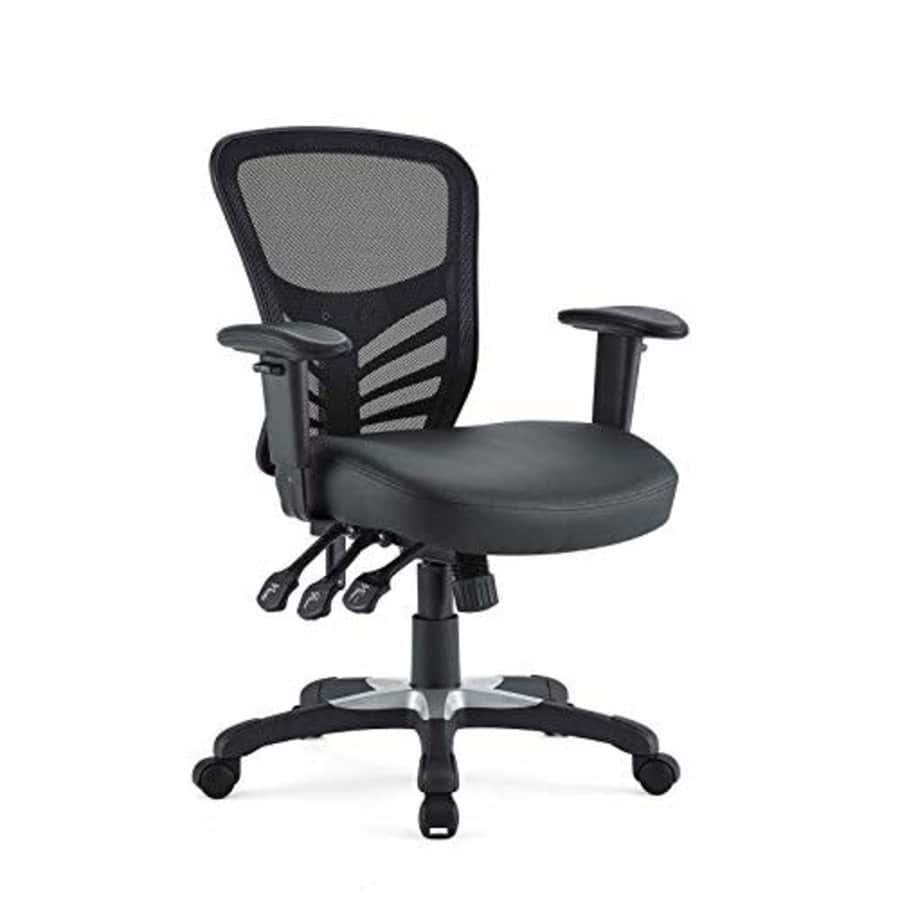 Modway Articulate Mesh Office Chair with Fully Adjustable Vegan Leather Seat In Black for $137