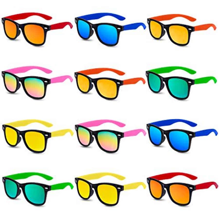 GINMIC Kids Sunglasses Bulk, 12 Pack Sunglasses Kids Party Favor, Boys and Girls, Pool Toys, Summer for $11 GINMIC Kids Sunglasses Bulk, 12 Pack Sunglasses Kids Party Favor, Boys and Girls, Pool Toys, Summer for $11