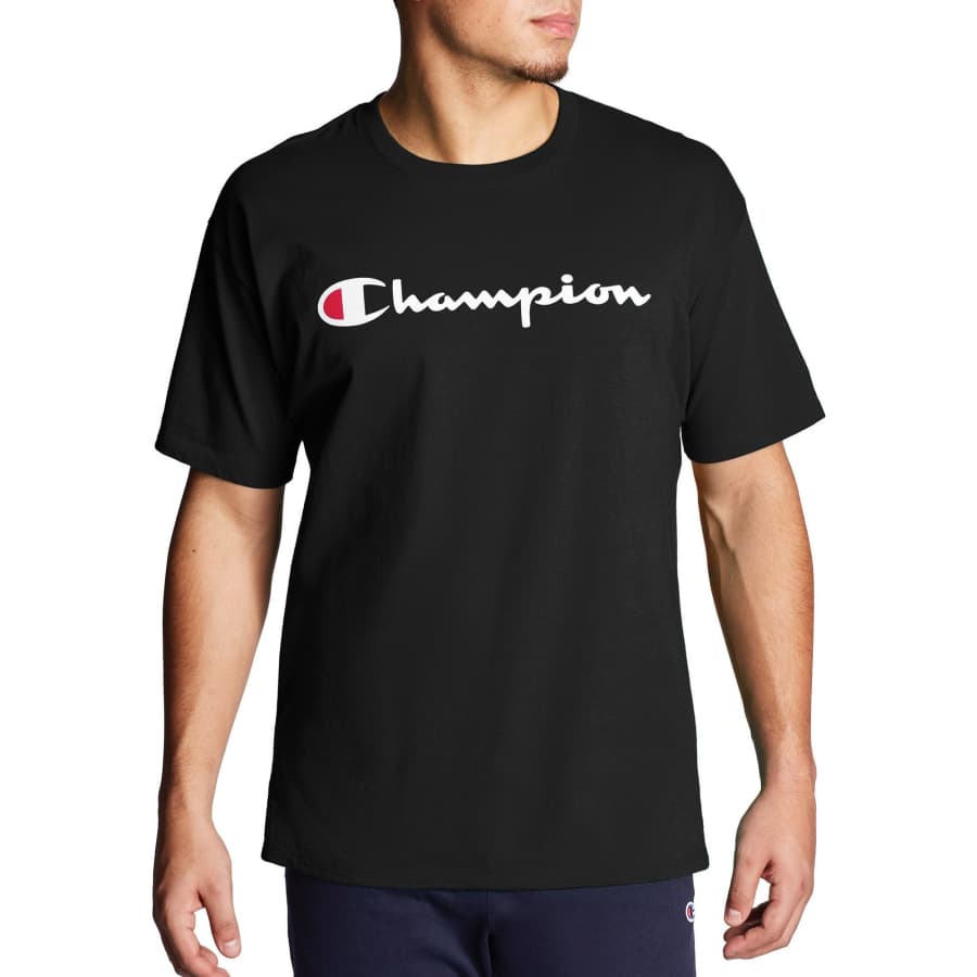 Champion Men's Script Logo Graphic Jersey T-Shirt for $22