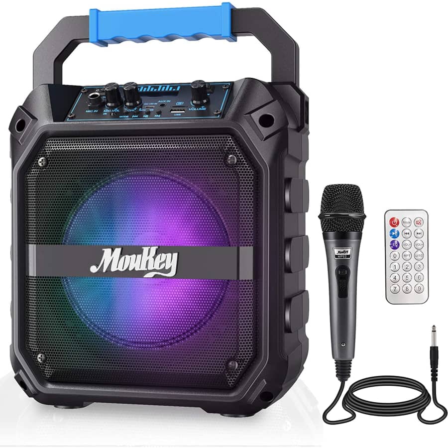 Moukey Bluetooth Karaoke Machine for $20 Moukey Bluetooth Karaoke Machine for $20