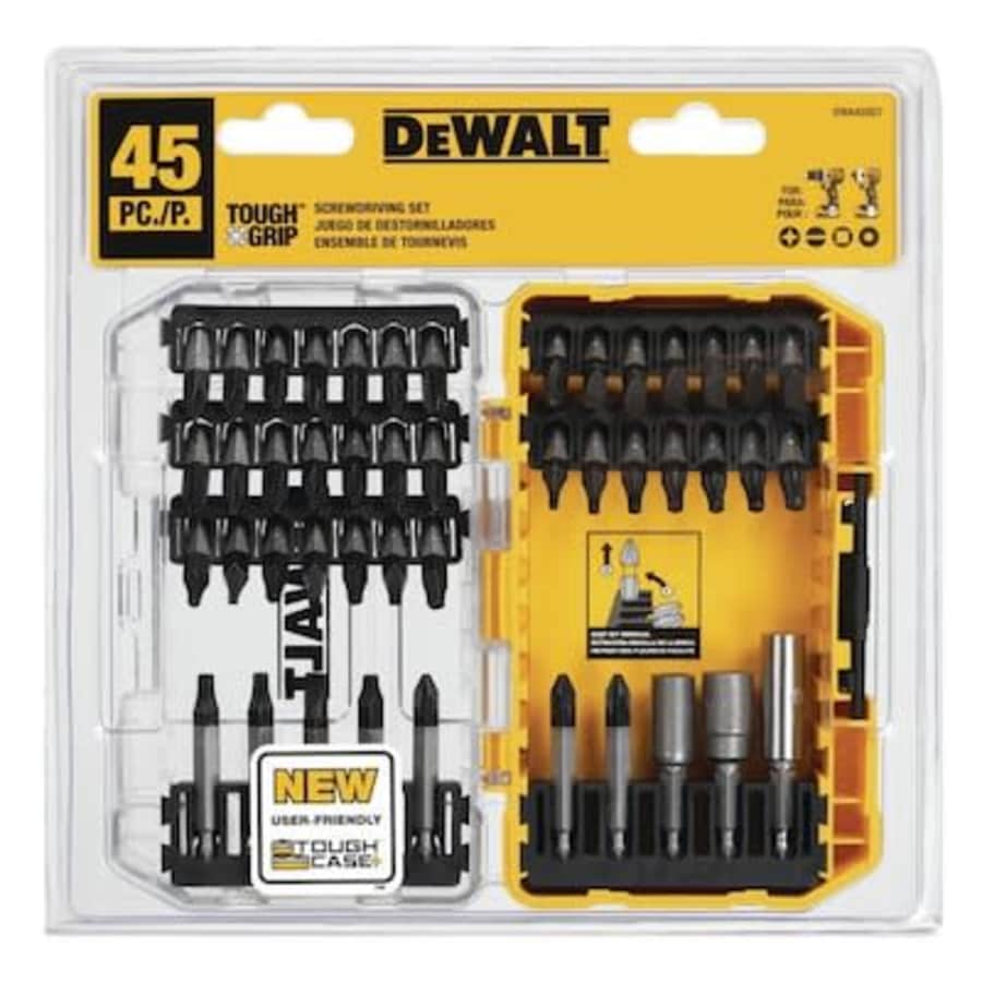 DeWalt Tough Grip 45-Piece Steel Hex Shank Screwdriver Bit Set for $13