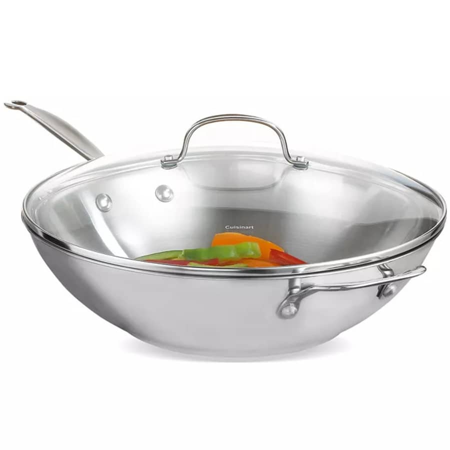Cuisinart Chef's Classic 14" Stainless Steel Covered Stir Fry Pan for $32