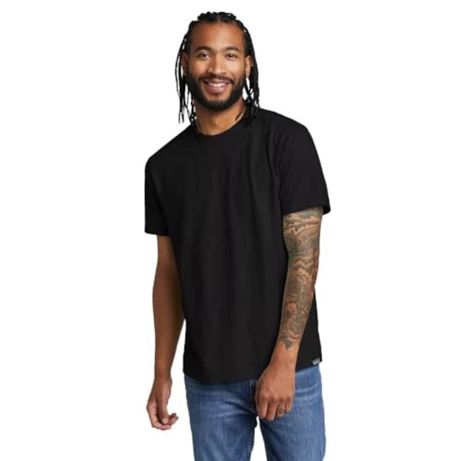 Eddie Bauer Men's Legend Wash 100% Cotton Short-Sleeve Classic T-Shirt, Black, X-Large for $14