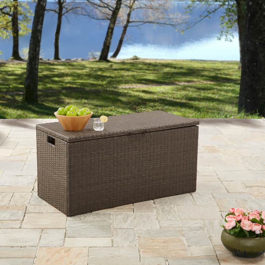 BH&G Rush Valley Wicker Deck Box for $139 BH&G Rush Valley Wicker Deck Box for $139