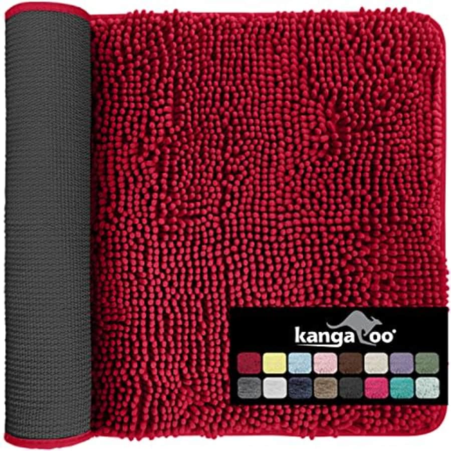 KANGAROO Luxury Chenille Bath Rug, Extra Soft and Absorbent Shaggy Bathroom Rugs, Machine Wash Mat, for $14