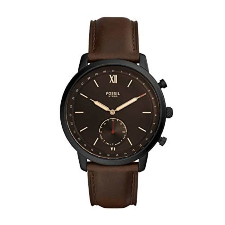 Fossil Men's Neutra Stainless Steel Hybrid Smartwatch, Color: Black/Brown (Model: FTW1179) for $119 Fossil Men's Neutra Stainless Steel Hybrid Smartwatch, Color: Black/Brown (Model: FTW1179) for $119
