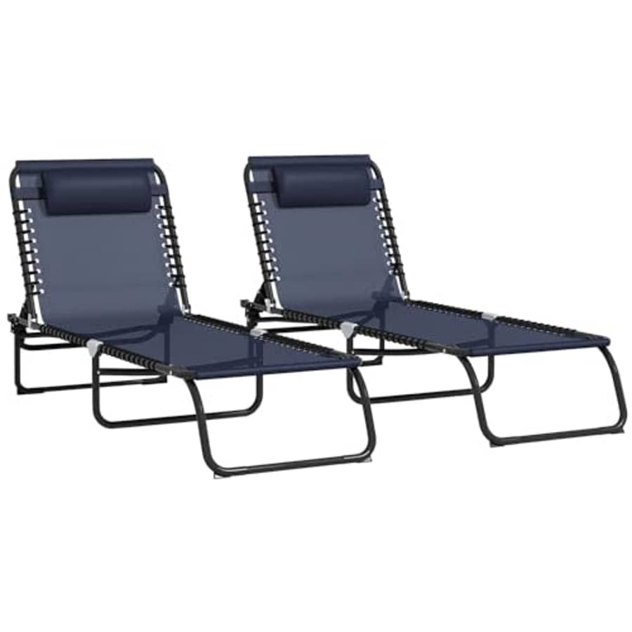 Outsunny Folding Chaise Lounge Pool Chair Set of 2, Patio Sun Tanning Chair, Outdoor Lounge Chair for $93 Outsunny Folding Chaise Lounge Pool Chair Set of 2, Patio Sun Tanning Chair, Outdoor Lounge Chair for $93