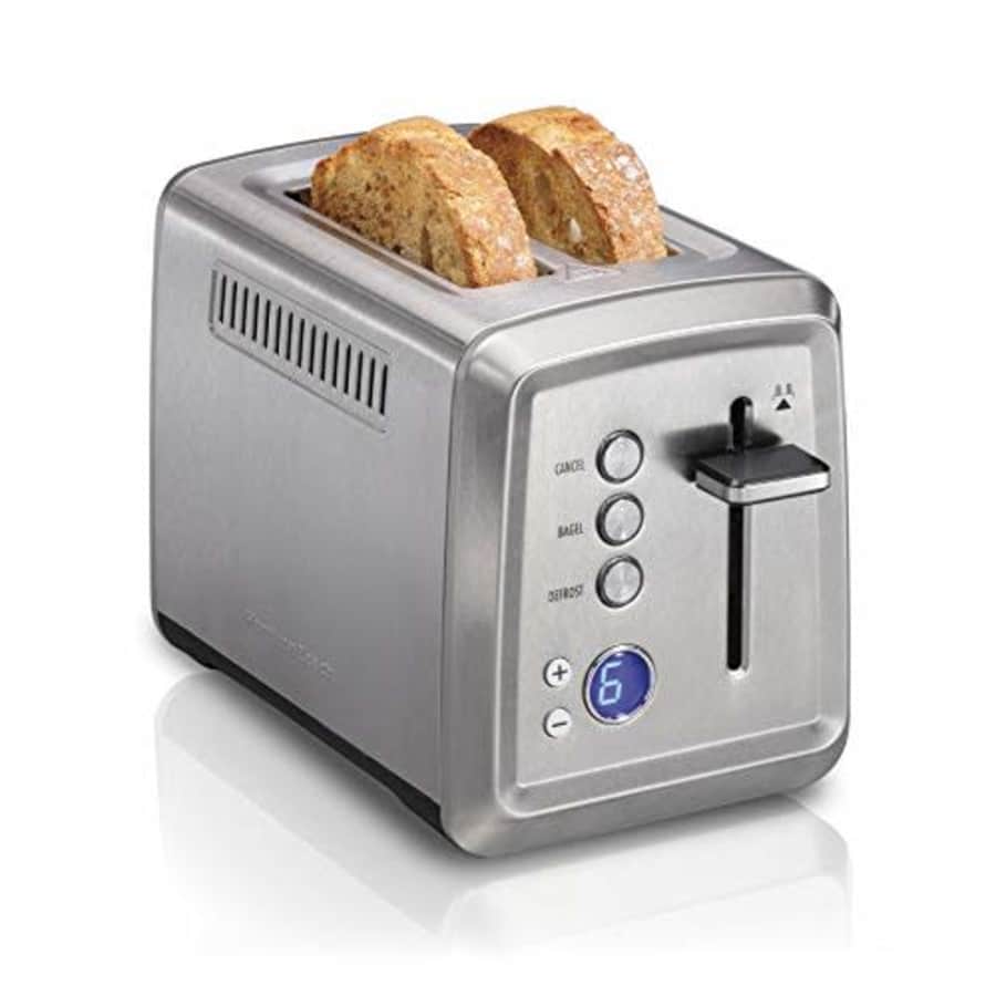 Hamilton Beach Digital 2 Slice Extra Wide Slot Stainless Steel Toaster with Bagel & Defrost for $50 Hamilton Beach Digital 2 Slice Extra Wide Slot Stainless Steel Toaster with Bagel & Defrost for $50