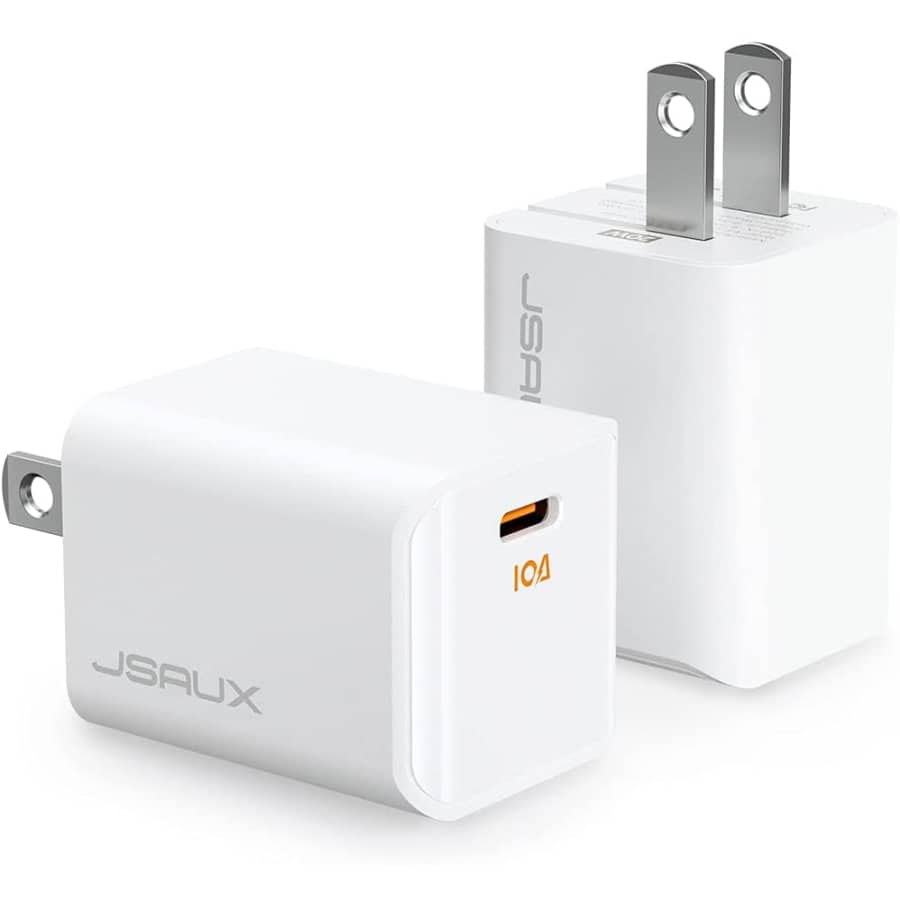 Jsaux 20W USB-C Foldable Mini Power Adapter w/ Cable for $10